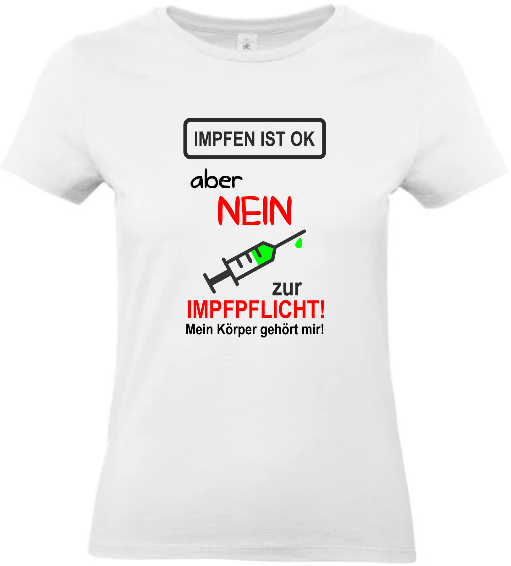 T-Shirt "Nein zur Impfpflicht" Damen weiß